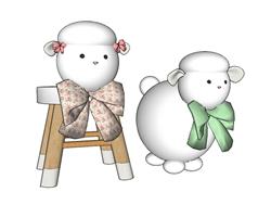 儿童坐凳小绵羊草图模型网(ID91966)