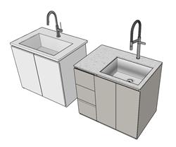 洗手池盆skp素材(ID92179)