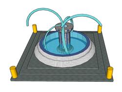 喷泉水池skp模型(ID92182)