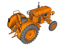 拖拉机农机SU模型