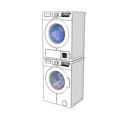 洗衣机烘干机SU模型