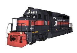 火车头的skp模型(ID92343)
