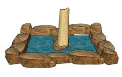 石块水池SU模型