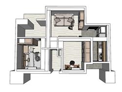 SketchUp家装公寓模型(ID92435)