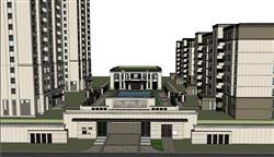 新中式小区建筑SU模型