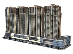 商业综合体建筑su模型(ID92760)