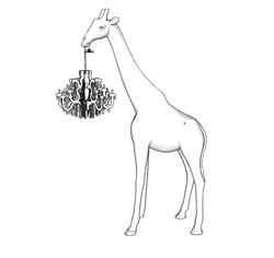 长颈鹿动物灯具su模型(ID92899)