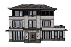 新中式别墅独栋SU模型