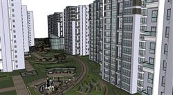 小区住宅建筑规划su模型(ID93002)