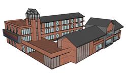 英伦幼儿园建筑su模型(ID93020)