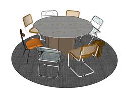 圆桌椅skp模型(ID93252)