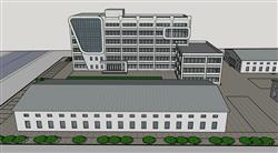 工业厂房建筑skp模型(ID93286)