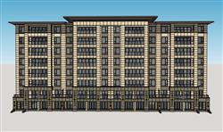 新中式住宅楼单元楼公寓skp模型(ID93342)