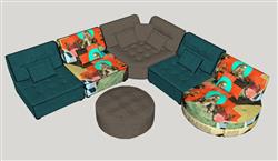 美式沙发su模型库免费下载(ID93518)