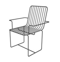 不锈钢扶手椅子免费su模型(ID93575)
