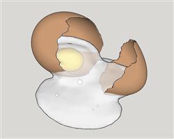打破的鸡蛋流出的蛋黄草图大师模型网(ID93601)