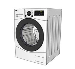 家电滚筒洗衣机知末su模型免费下载(ID93907)