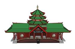 郑和清真寺古建筑SU模型