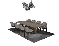 餐桌椅sketchup模型下载网站(ID94236)
