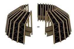 木制圆形廊架su素材(ID94356)