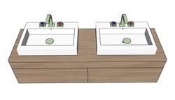 双浴室柜skp模型模式(ID94654)