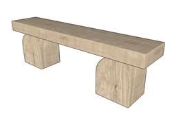 木凳条凳长凳草图su模型(ID94684)