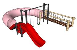 儿童游乐滑滑梯su模型库免费(ID94959)