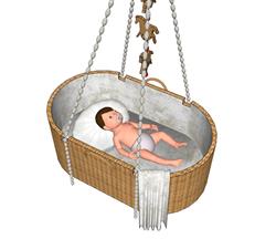 婴儿吊篮婴儿床skp模型模式(ID95071)