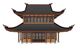 寺庙古建筑su模型(ID95305)