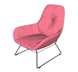 粉色休闲椅skp模型(ID95779)