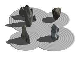 枯山水石头skp模型(ID95784)