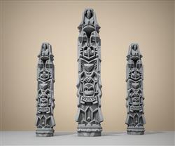 土著雕塑石柱SU模型