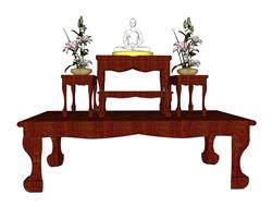 木制祭坛桌供桌su组件素材(ID96451)