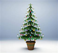 花盆圣诞树SU模型(ID100766)