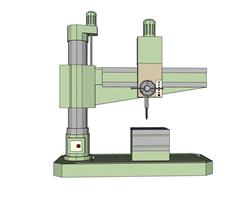 摇臂钻机械SU模型(ID100788)