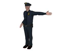 警察人物SU模型