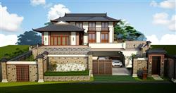 中式别墅住宅SU模型(ID103045)