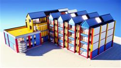幼儿园建筑学校SU模型(ID104080)