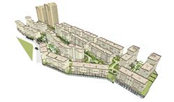 小区高层建筑规划SU模型(ID104203)