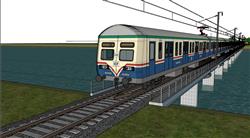 铁路火车大桥SU模型(ID104214)