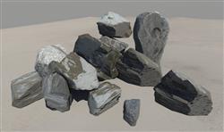 石头石块景观石SU模型(ID106365)
