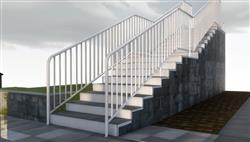 石楼梯扶手台阶SU模型