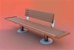 长凳长椅子木椅SU模型