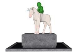 骑马雕塑的SU免费模型