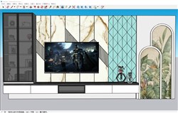 电视柜电视背景墙的sketchup模型