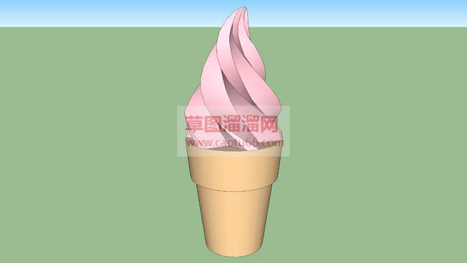 蛋筒冰淇淋圣SU模型分享作者是【龍·龖·龘】