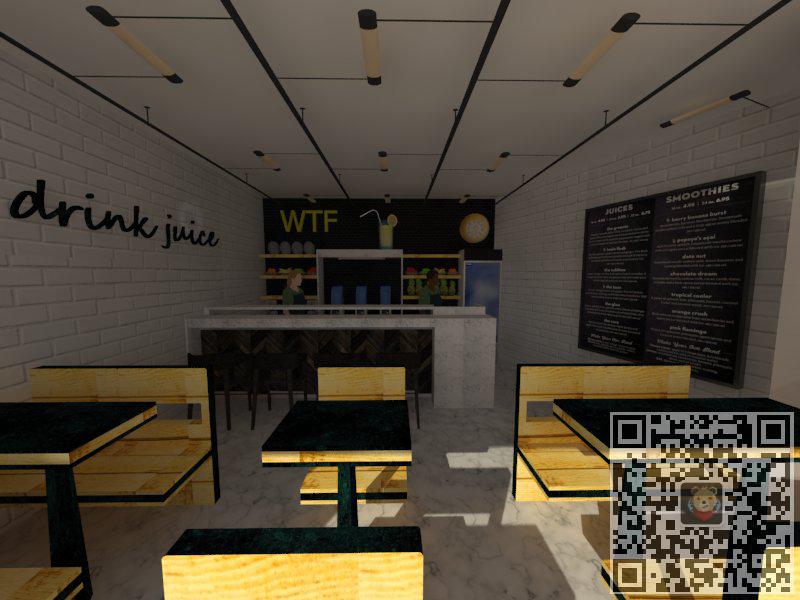 餐饮店-饮食店-奶茶店-咖啡店su模型 skp模型图片2 免费模型库