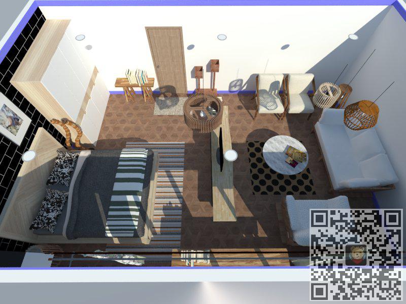 公寓室内设计-床铺-沙发su模型下载 SU模型图片3 草图大师官网