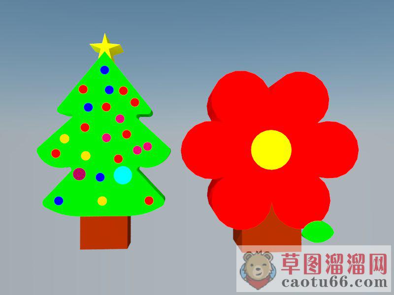 儿童圣诞树花朵SU模型分享作者是【Quinee Lu】