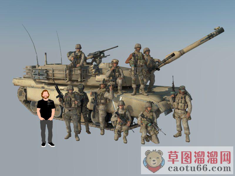 现代坦克士兵SU模型分享作者是【Fiona】